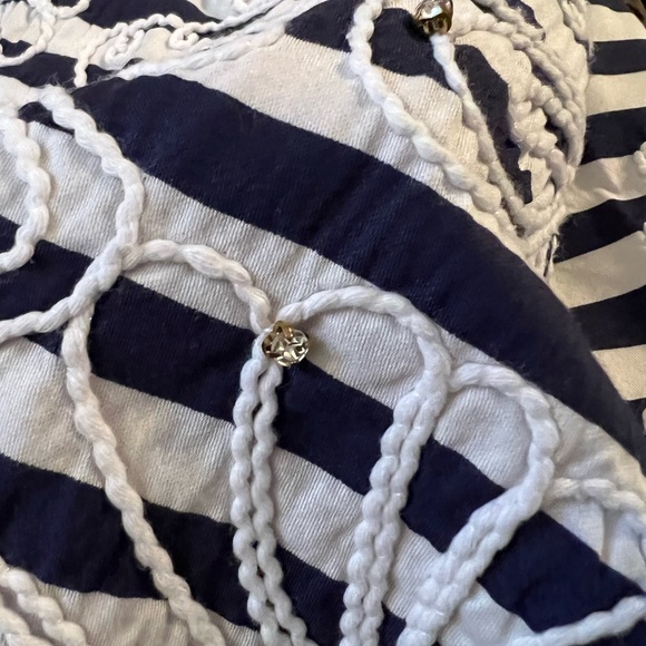Lilly Pulitzer Roswell Navy and White Stripe Cording We Will Go Size 8 - Picture 16 of 16